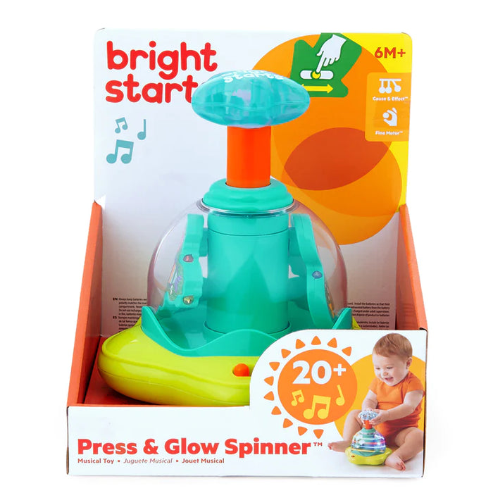 Bright Starts Press & Glow Spinner-Green (10042) - Preggy Plus